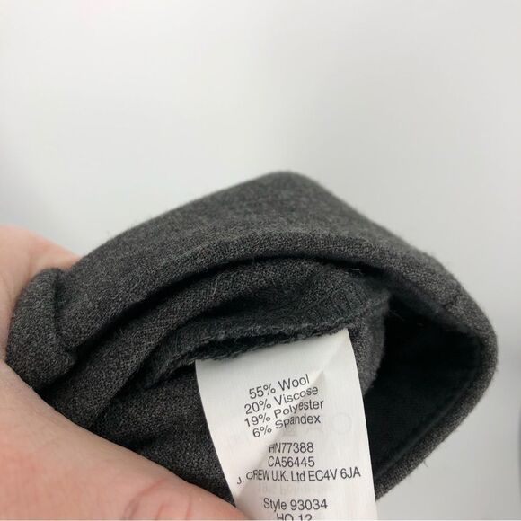 J. Crew Minnie Pants Womens 8 Gray Wool Bi Stretch Dressy Casual Ankle - Picture 7 of 8